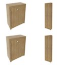 Ver imagem 2 de Kit 4 Armários Multiuso para Escritório com 2 Armários Baixo e 2 Armários Alto