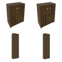 Ver imagem 2 de Kit 4 Armários Multiuso para Escritório com 2 Armários Baixo e 2 Armários Alto