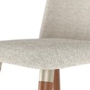 Ver imagem 2 de Conjunto de 2 Cadeiras de Madeira Maciça Estofada Dakota - Natural C/ Bouclé Cru e Pu Off White -