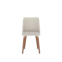Ver imagem 4 de Conjunto de 2 Cadeiras de Madeira Maciça Estofada Dakota - Natural C/ Bouclé Cru e Pu Off White -