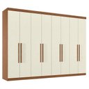Ver imagem 1 de Guarda Roupa Casal 8 Portas 4 Gavetas Master New Jatobá Areia Acetinado - Santos Andirá
