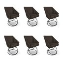 Ver imagem 1 de Kit 6 Poltronas Luxo Alana Suede Base Luxo Preto - Pallazio Cor:Marrom