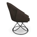 Ver imagem 5 de Kit 6 Poltronas Luxo Alana Suede Base Luxo Preto - Pallazio Cor:Marrom