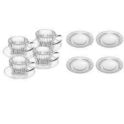 Kit 4 Xícaras P/ Café C/ Pires 110ml e 4 Pratos Imperatriz - 1