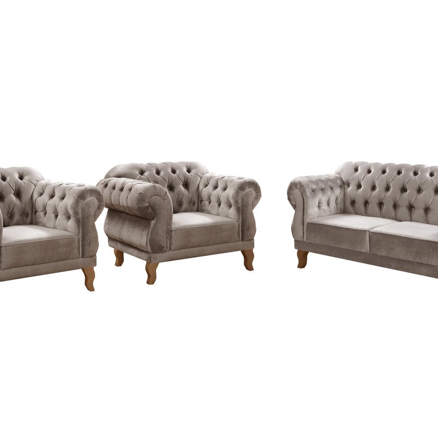 Conjunto Sofá Duquesa Chesterfield 2 Lugares e 2 Poltronas - 2