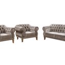 Ver imagem 2 de Conjunto Sofá Duquesa Chesterfield Lugares e 2 Poltronas Cinza Capuccino