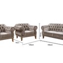 Ver imagem 3 de Conjunto Sofá Duquesa Chesterfield Lugares e 2 Poltronas Cinza Capuccino