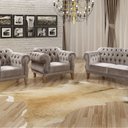 Ver imagem 1 de Conjunto Sofá Duquesa Chesterfield Lugares e 2 Poltronas Cinza Capuccino