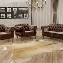 Ver imagem 1 de Conjunto Sofá Duquesa Chesterfield Lugares e 2 Poltronas Marrom