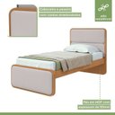 Ver imagem 6 de Kit Quarto Infantil com Cama Solteiro Corino e Cômoda 8 Gavetas Loop Bege Amêndoa Clean/Off White