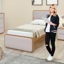 Ver imagem 5 de Kit Quarto Infantil com Cama Solteiro Corino e Cômoda 8 Gavetas Loop Bege Amêndoa Clean/Off White