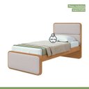 Ver imagem 7 de Kit Quarto Infantil com Cama Solteiro Corino e Cômoda 8 Gavetas Loop Bege Amêndoa Clean/Off White
