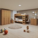 Ver imagem 1 de Quarto Infantil com Beliche Olga Cômoda e Criado Baião e Guarda-roupa Alonzo