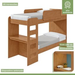 Quarto Infantil com Beliche Olga Cômoda e Criado Baião e Guarda-roupa Alonzo - 10