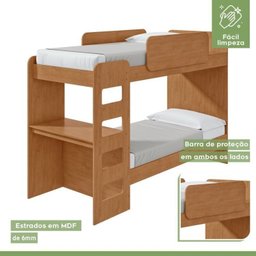 Quarto Infantil com Beliche Olga Cômoda e Criado Baião e Guarda-roupa Alonzo - 9