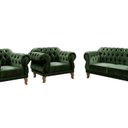 Ver imagem 2 de Conjunto Sofá Duquesa Chesterfield Lugares e 2 Poltronas Verde