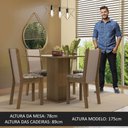 Ver imagem 5 de Conjunto Sala de Jantar Mesa Tampo de Vidro 4 Cadeiras Rustic/crema/hibiscos Tifani Madesa