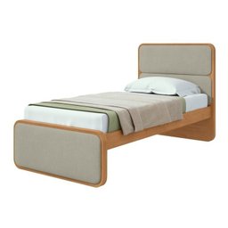 Quarto Infantil com Cama Solteiro Loop Tecido Boucle e Cômoda 8 Gavetas 152x48x96cm Loop - 4