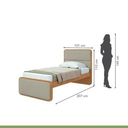 Quarto Infantil com Cama Solteiro Loop Tecido Boucle e Cômoda 8 Gavetas 152x48x96cm Loop - 3