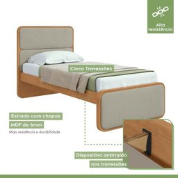 Quarto Infantil com Cama Solteiro Loop Tecido Boucle e Cômoda 8 Gavetas 152x48x96cm Loop - 5