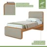 Quarto Infantil com Cama Solteiro Loop Tecido Boucle e Cômoda 8 Gavetas 152x48x96cm Loop - 8