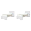 Ver imagem 2 de Kit 2 Camas de Solteiro Infantil com Cabeceira Estofada Corino Loop Branco