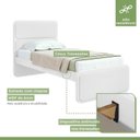 Ver imagem 6 de Kit 2 Camas de Solteiro Infantil com Cabeceira Estofada Corino Loop Branco