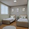 Quarto Infantil com 2 Camas Solteiro Loop Tecido Corano - 1