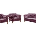 Ver imagem 2 de Conjunto Sofá Duquesa Chesterfield Lugares e 2 Poltronas Roxo