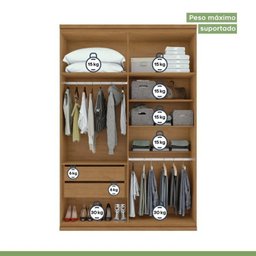 Quarto Infantil com Guarda-roupa Solteiro 4 Portas 2 Gavetas Alonzo e Cama Solteiro Athenas - 17