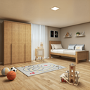 Ver imagem 1 de Kit Quarto Infantil com Guarda-Roupa 4 Portas e Cama de Solteiro Marrom Amêndoa Clean
