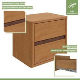 Quarto Infantil com 2 Camas Solteiro Loop e 1 Mesa de Cabeceira Leder - 14