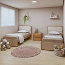 Ver imagem 1 de Quarto Infantil com 2 Camas Solteiro Loop e 1 Mesa de Cabeceira Leder