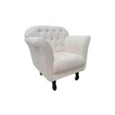 Ver imagem 4 de Kit 2 Poltronas Decorativa Dália Linho Bege Pés Madeira