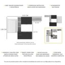 Ver imagem 4 de Armário de Cozinha Compacta com Mesa Dobrável Sofia Multimóveis V2007 Branco/preto