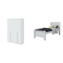 Ver imagem 2 de Quarto Infantil com Guarda-roupa Solteiro 4 Portas 2 Gavetas Alonzo e Cama Solteiro Athenas