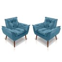 Ver imagem 1 de Kit 02 Poltrona Opala Decorativa Suede