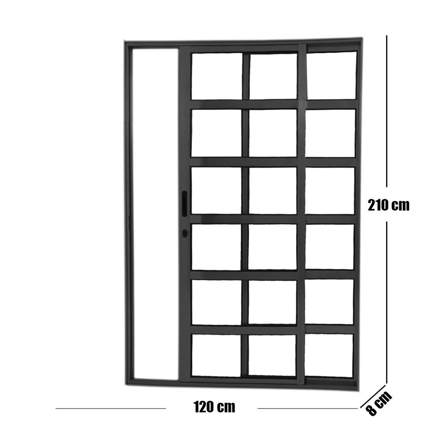 Porta Travessa de Correr 2 Folhas 210 X 120cm Linha 25 - 3