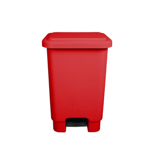 Lixeira 50l Retangular C/ Pedal Vermelho Lar Plasticos 13248