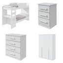 Ver imagem 2 de Quarto Infantil com Beliche Olga Cômoda e Criado Baião e Guarda-roupa Alonzo