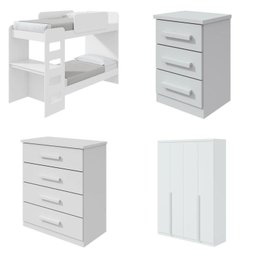 Quarto Infantil com Beliche Olga Cômoda e Criado Baião e Guarda-roupa Alonzo - 2