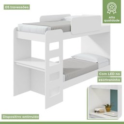 Quarto Infantil com Beliche Olga Cômoda e Criado Baião e Guarda-roupa Alonzo - 7