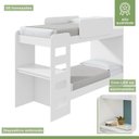 Ver mais imagens de Conjunto Quarto Infantil com Beliche Escrivaninha Cômoda e Guarda-Roupa Branco