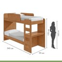 Ver imagem 3 de Kit Quarto Infantil 4 Peças com Beliche Olga Cômoda e Mesa de Cabeceira Baião Marrom Amêndoa Clean