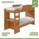 Ver imagem 5 de Kit Quarto Infantil 4 Peças com Beliche Olga Cômoda e Mesa de Cabeceira Baião Marrom Amêndoa Clean