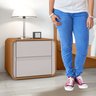 Quarto Infantil com 2 Camas Solteiro Loop Tecido Corano e Mesa de Cabeceira 2 Gavetas Loop - 18