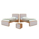 Ver imagem 2 de Kit 3 Peças com 2 Camas de Solteiro e Mesa de Cabeceira Loop Bege Amêndoa Clean/Off White