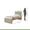 Ver imagem 3 de Quarto Infantil com 2 Camas Solteiro Loop Tecido Boucle e Mesa de Cabeceira 2 Gavetas Loop