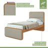 Quarto Infantil com 2 Camas Solteiro Loop Tecido Boucle e Mesa de Cabeceira 2 Gavetas Loop - 8