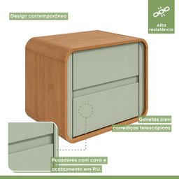 Quarto Infantil com 2 Camas Solteiro Loop Tecido Boucle e Mesa de Cabeceira 2 Gavetas Loop - 14